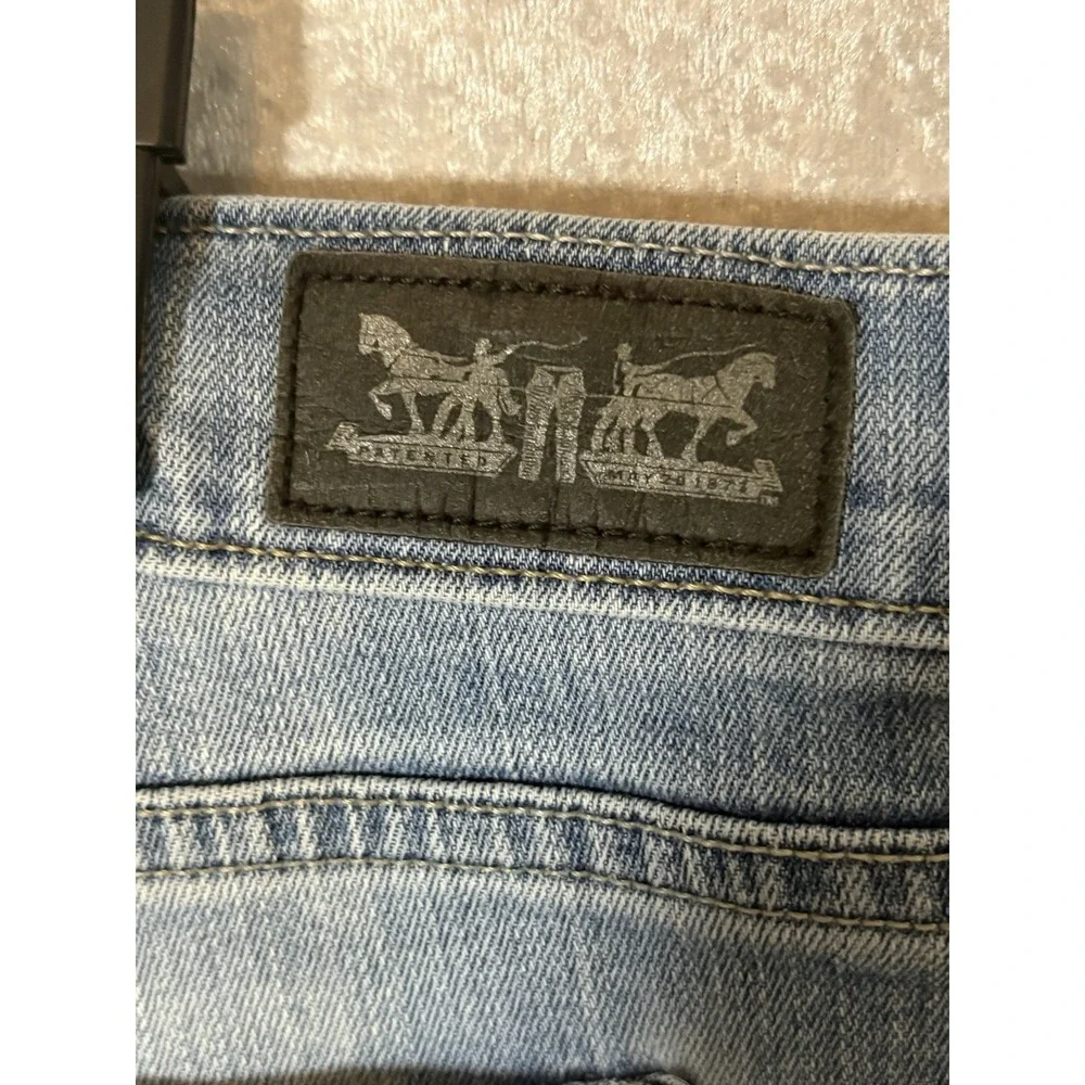 Levi's 505  Straight‎ Leg Crop  Blue Denim Jeans Medium Wash 5-Pocket Classic